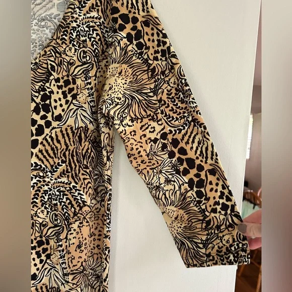 LILLY PULITZER Tessa Dress Rattan Walk On The Wild Side V-Neck 3/4 Sleeve | XL - Picture 6 of 12